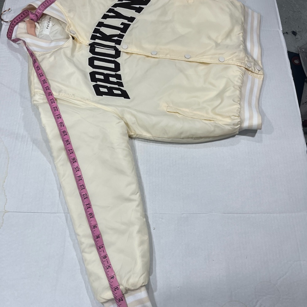 PACSUN CREAM COLOR BROOKLYN BOMBER JACKET - Picture 6 of 9